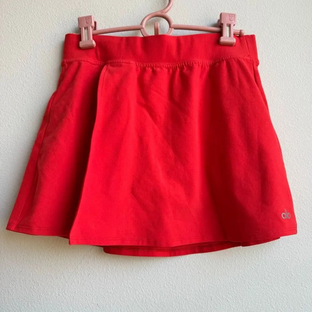 Alo Yoga Skirt Womens Small? Medium? AloSoft Backspin Lined Yoga Tennis Red
